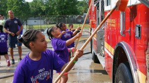 Cleaning the Fire Truck